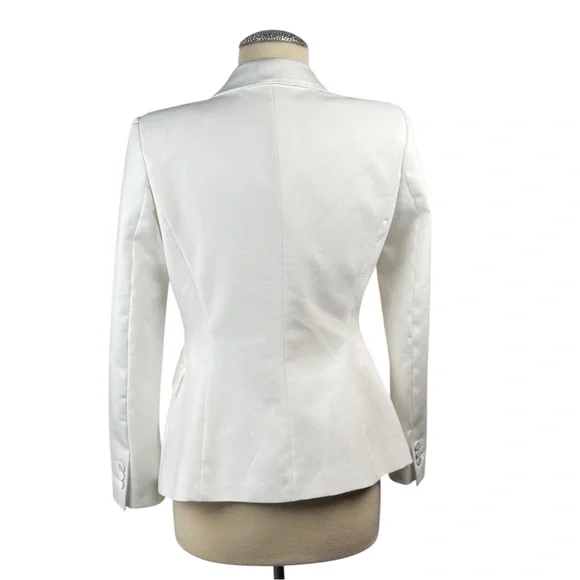 Zara White One Button Blazer Jacket - Made in Spain - Picture 8 of 9